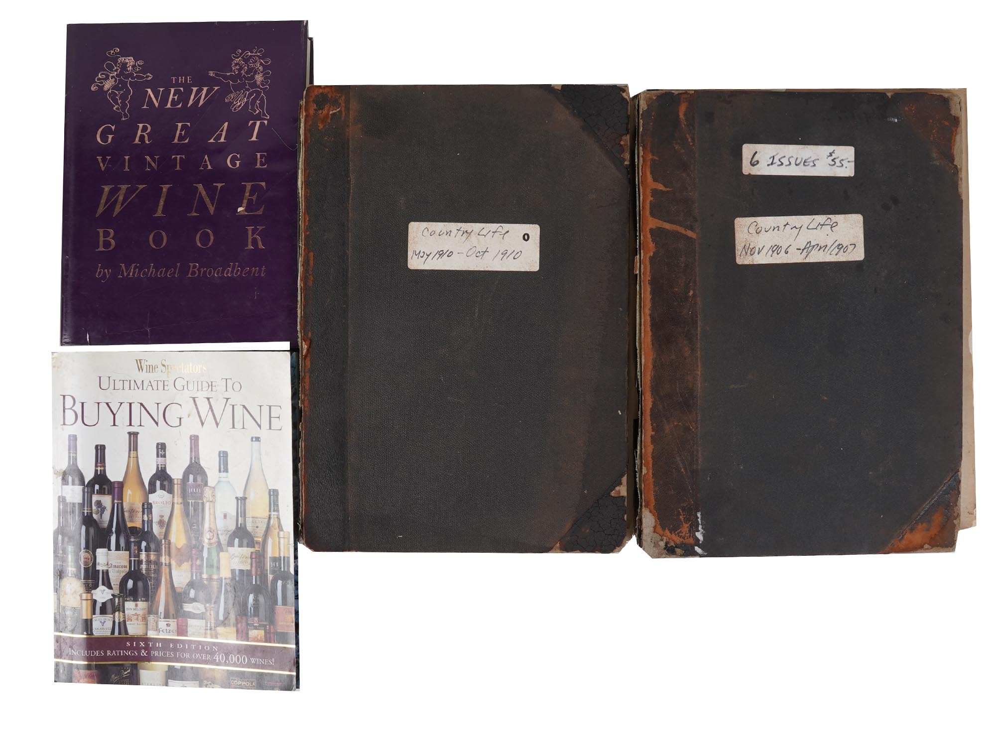 ANTIQUE AND VINTAGE WINE AND COUNTRY LIFE BOOKS PIC-0